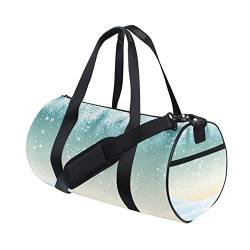 Schneeflocken-Sporttasche für Damen und Herren, Reisetasche, Workout-Taschen, Strand, Yoga, Wochenende, Tanztasche, mehrfarbig, L von Mnsruu