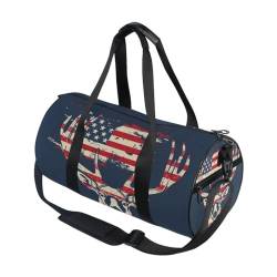 Sporttasche, Reisetasche, Motiv: Hirsch und amerikanische Flagge, für Damen und Herren, Hirsch und amerikanische Flagge, Einheitsgröße von Mnsruu
