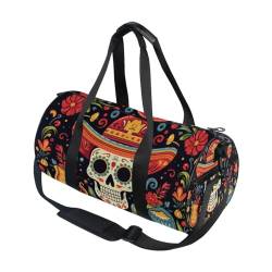 Sporttasche, Reisetasche, Totenkopf- und Blumengepäck, für Damen und Herren, Totenkopf und Blume, Einheitsgröße von Mnsruu