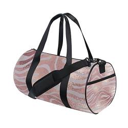 Zebrahaut-Sporttasche, für Damen und Herren, Reisetasche, Workout-Taschen, Strand, Yoga, Wochenend, Tanztasche, rose, L von Mnsruu