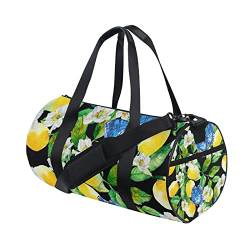 Zitronen-Schmetterling-Sporttasche, für Damen und Herren, Reisetasche, Workout-Taschen, Strand, Yoga, Wochenende, Tanztasche, mehrfarbig, L von Mnsruu