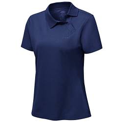 Damen Poloshirt Kurzarm Golf Baumwolle Polohemd Atmungsaktive Polo Shirt mit Kragen Blau L von MoFiz