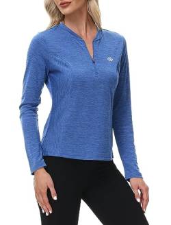 Damen Sport Shirt Langarm Laufshirt Sweatshirts Fitness Running Yoga Tops Blau S von MoFiz