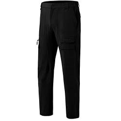 MoFiz Cargohose Herren Schwarz Wanderhose Outdoorhosen Atmungsaktiv Männer Arbeitshosen Leichte Pants von MoFiz