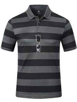 MoFiz Herren Hemd Kurzarm Golf Shirt Herren Wander t Shirt atmungsaktiv Outdoor Shirt für Sommer Grau L von MoFiz