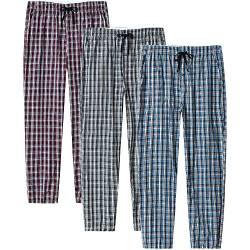 MoFiz Herren Lange Pyjamahose Weich Schlafanzughose Baumwolle Freizeithose Loungewear 3 Pack L von MoFiz