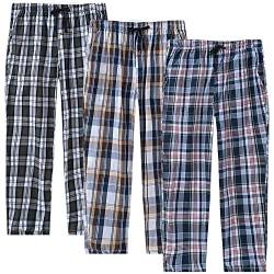 MoFiz Herren Lange Pyjamahose Weich Schlafanzughose Baumwolle Freizeithose Loungewear 3 Pack M von MoFiz