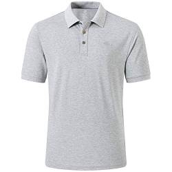 MoFiz Herren Poloshirt Kurzarm Baumwolle Polohemd Sport Polo Sommershirts Atmungsaktiv Grau S von MoFiz
