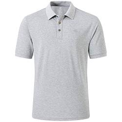 MoFiz Herren Poloshirt Kurzarm Baumwolle Polohemd Sport Polo Sommershirts Atmungsaktiv Grau XXL von MoFiz