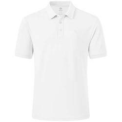 MoFiz Herren Poloshirt Kurzarm Baumwolle Polohemd Sport Polo Sommershirts Atmungsaktiv Weiß L von MoFiz