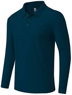 MoFiz Herren Poloshirts Langarm Golf Shirts Herren Sport Polo Shirts Fit Bequeme Klassische Jersey Shirts - Grün - XX-Large von MoFiz