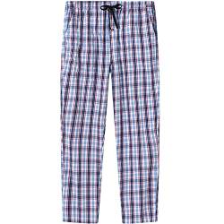 MoFiz Herren Pyjamahose Baumwolle Lange Schlafanzughosen Freizeithose Kariert Loungewear Nachtwäsche mit Seitentaschen 2618L XXL von MoFiz