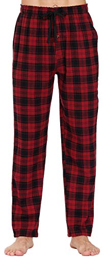MoFiz Herren Pyjamahose Warm Lang Baumwolle Weich Schlafanzughose Kariert Winter Nachtwäsche Freizeithose No.2758 S von MoFiz