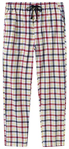 MoFiz Herren Pyjamahose Warm Lang Baumwolle Weich Schlafanzughose Kariert Winter Nachtwäsche Freizeithose No.2761 L von MoFiz