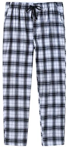 MoFiz Herren Pyjamahose Warm Lang Baumwolle Weich Schlafanzughose Kariert Winter Nachtwäsche Freizeithose No.2762 L von MoFiz