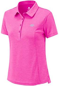 MoFiz Polohemd Kurzarm Damen Golf Tennis Poloshirt Sommershirts Top mit Kragen Rosa XS von MoFiz