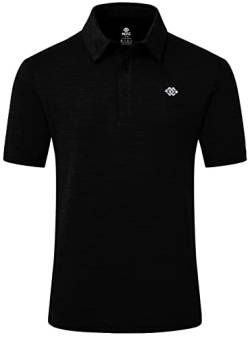 MoFiz Polohemd Kurzarm Herren Polo Arbeitsshirt Einfarbig Sommer Sonnenschutz Atmungsaktiv Sport Active Golf T-Shirt Schwarz XL von MoFiz