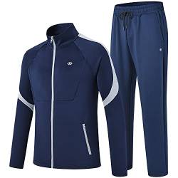 MoFiz Sport anzug für Männer Trainingsanzug Jogginganzug Sportanzug Sweatshirt Hose Blau XL von MoFiz