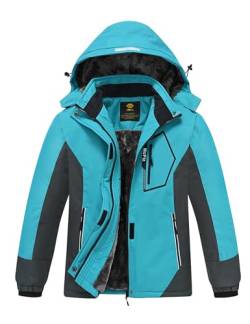 Skijacke mädchen winterjacke warm winddicht wanderjacke fleece outerwear jackets snow wear mit mit reflektierenden Blau M von MoFiz
