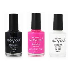 MoYou Nails Stamping-Nagellack, für wunderschöne Nageldesigns, 3-teiliges Set von MoYou