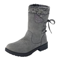 Mobanna Damen-Stiefel Hohe-Stiefel Lange-Stiefel Boots: Mit Absatz Sexy Flach Winterstiefel Wasserdicht Lässige Overknee Bequeme Westernstiefel Seitlicher Reißverschluss Gefüttert Gummistiefel von Mobanna