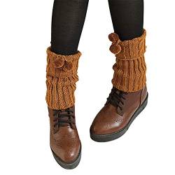 Mobanna Damen Stulpen Beinwärmer Kurz, Damen Stricken Stulpen Socken Frauen Kurzer Boot Abdeckung Wärm Beinstulpen, Boot Socken Winter Warm Häkeln Strick Boot Manschetten Socken von Mobanna