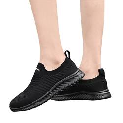 Mobanna Sneaker Damen - Slip On Sneakers Damen, Orthopädische Schuhe Mesh Atmungsaktiv Turnschuhe Gym Bequem Sportschuhe Outdoor Walkingschuhe Leichte Sneakers Freizeitschuhe Schlupfschuhe Schwarz 39 von Mobanna