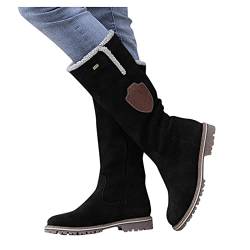 Mobanna Winterstiefel Damen Gefüttert, Stiefel Für Ankle Boots Schneestiefel Warme Winter Stiefeletten Damenschuhe Arbeitsschuhe Winterboots Flach Wanderschuhe Damen Gefüttert Gummistiefel von Mobanna