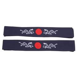 2PCS Japanische Stirnband Bushido Hachimaki Stirnband Samurai Karate Stirnbandkoch Bandana für Sporttraining Cooking Küchenversorgung ( Muster Stirnband) von Mobestech