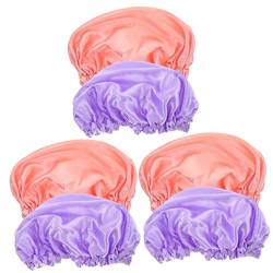 Mobestech 6 Stk Duschhaube Nachthaube Haargummis für Frauen Hauben für lockiges Haar Kappen Haarkappe badewanne haar abdeckung atmungsaktive Duschhauben Locken Hut Kopfbedeckung Stirnband von Mobestech