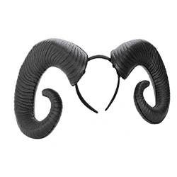 Mobestech Halloween Horn Stirnband Gothic Ochsenhorn Stirnbänder Kühle Teufel Horn Haare Haarbandkostüm für Halloween Party Cosplay Kopfstücksfoto Requisiten Haarzubehör (Schwarz) von Mobestech