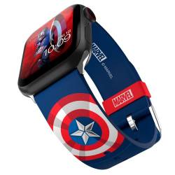 MARVEL – Captain America Insignia Smartwatch Armband - Offiziell lizenziert, kompatibel mit jeder Größe und Serie der Apple Watch (Uhr nicht enthalten) von MobyFox
