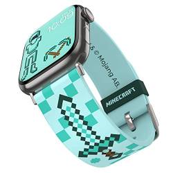 Minecraft: Iconic Smartwatch Armband - Offiziell lizenziert, kompatibel mit jeder Größe und Serie der Apple Watch (Uhr nicht enthalten) von MobyFox