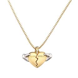 MoCa Jewelry 925 Silber Exquisite Herz Break Kette Anhänger Gebrochenes Herz Halskette für Paare Männer Frauen Valentinstag Geschenk, Sterling Silber von Moca Jewelry