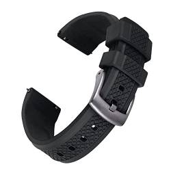 Uhrenarmbänder mit Schnellverschluss aus robustem Kautschuk für Armbanduhren und Smartwatches, mit Edelstahl Schließe, Farbe wählbar - 20mm, 22mm von Moccaventi