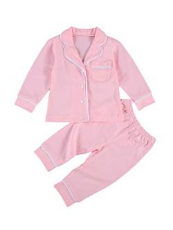Kleinkind Kinder Junge Mädchen Rot Plaid Outfits Langarm T-Shirt Tops Hosen 2Pcs Winter Homewear Nachtwäsche Pyjamas (Pink, 6-12 Monate) von MoccyBabeLee