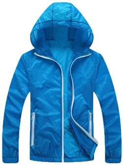 Mochoose Damen Super Leichte Outdoor Hoodie Jacke Schnell Trocken Windbreaker Breathable UV Schützen Sie den Mantel(Blau,L) von Mochoose