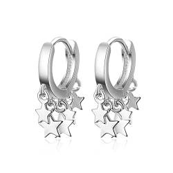 Creolen Silber 925 Klein Star Earrings For Women Ohrringe Herren Creolen Silber Ohrringe Echt Silber Damen 2Pz von Mocicafier