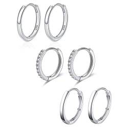 Ohrringe Silber 925 Set, Creolen Silber 925 Klein For Women Ohrringe Für Herren Ohrringe Echt Silber Damen Ohrstecker Silber 6 Pz von Mocicafier