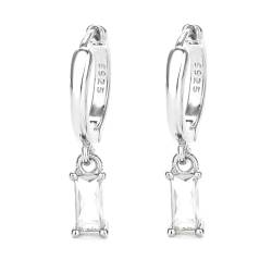 Ohrringe Silber 925 creolen mit grünem Zirkon Tropfen, creolen silber 925 klein für Frauen tropfen ohrringe hypoallergener Schmuck für Männer 2PCS von Mocicafier