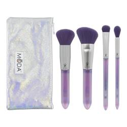 MODA Royal & Langnickel Make-up-Pinsel-Set mit Tasche, 5-teilig, inkl. Puder, Winkelpinsel, MD-Shader, Faltenpinsel, Brillantamethyst von Moda