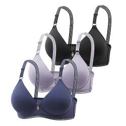 3er Pack BHS Damen Ohne Bügel Push Up BH Set Frauen Sexy Bustier Crop Top Sport-BHS Trainings-BH mit verstellbarem für Alltag Yoga Fitness Sport Outdoor von Modaworld