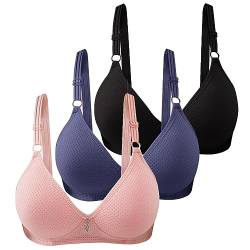 3er Pack BHS Damen Ohne Bügel Push Up BH Set Frauen Sexy Bustier Crop Top Sport-BHS Trainings-BH mit verstellbarem für Alltag Yoga Fitness Sport Outdoor von Modaworld