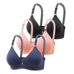 3er Pack BHS Damen Ohne Bügel Push Up BH Set Frauen Sexy Bustier Crop Top Sport-BHS Trainings-BH mit verstellbarem für Alltag Yoga Fitness Sport Outdoor von Modaworld