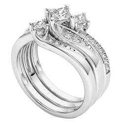 Damen-Ring Jahrestag Knoten Zirkonia Partnerringe Fingerring Midi Ring Vertrauensring Silber für Frauen Mädchen von Modaworld