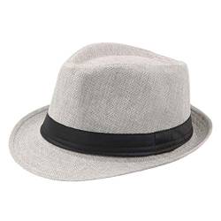 Fashion Classic Fedora Hut Wide Brim Flat Church Derby Cap Jazz Gentlemans Flat Hat Panama Hat for Men Women von Modaworld