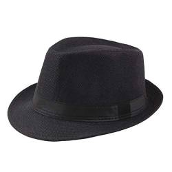 Fashion Classic Fedora Hut Wide Brim Flat Church Derby Cap Jazz Gentlemans Flat Hat Panama Hat for Men Women von Modaworld