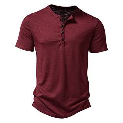 Herren Tshirts Vintage 3D Drucken T-Shirt Henley-Shirt lässige Kurzarm V-Ausschnitt Tshirts Kurze Ärmel,Sommer Blusen Tops zuknöpfen Kurze Shirts Ärmel Mode Bluse Sportshirt von Modaworld