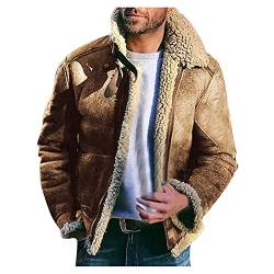 Lederjacken Herren Mantel Echtes Leder Stehkragen Motorrad Militär Fliegerjacke Bomberjacke Gefüttert Blouson Motorradjacke Übergangsjacke Vintage Warm Wasserdicht Jacke Windbreaker Winterjacke von Modaworld