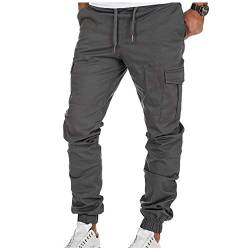 Modaworld Herren Lange Cargo-Hose Straight Lange Arbeitshose Herren Cargo Jogger Chino Hose Pants Mit Stretch Bundhose Arbeitshose Bundhose Cargohose Kniepolster-Taschen von Modaworld